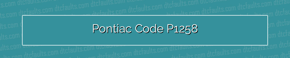 pontiac code p1258