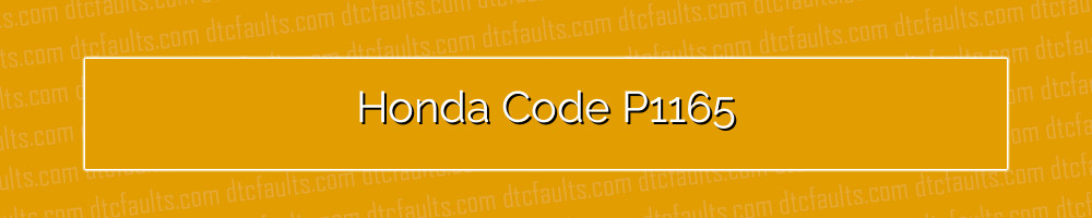 honda code p1165
