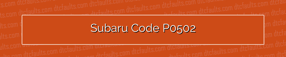 Subaru Code P0502